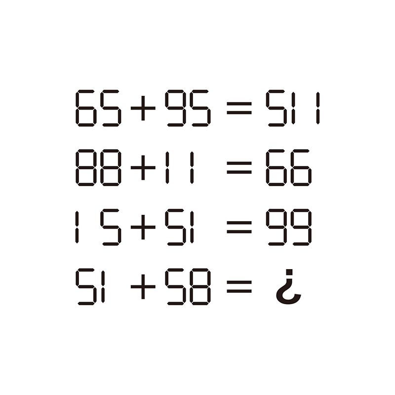 例題8：デジタル数字（P.118）　デジタル数字の特殊な形を利用する謎