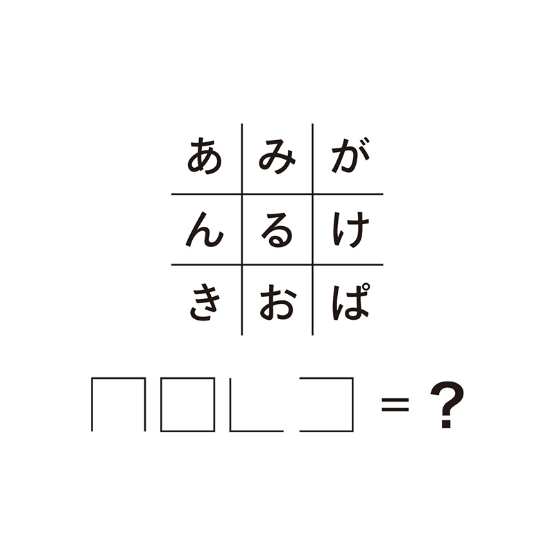 例題10：枠の形（P.134）　枠の形と中の文字を対応させる謎